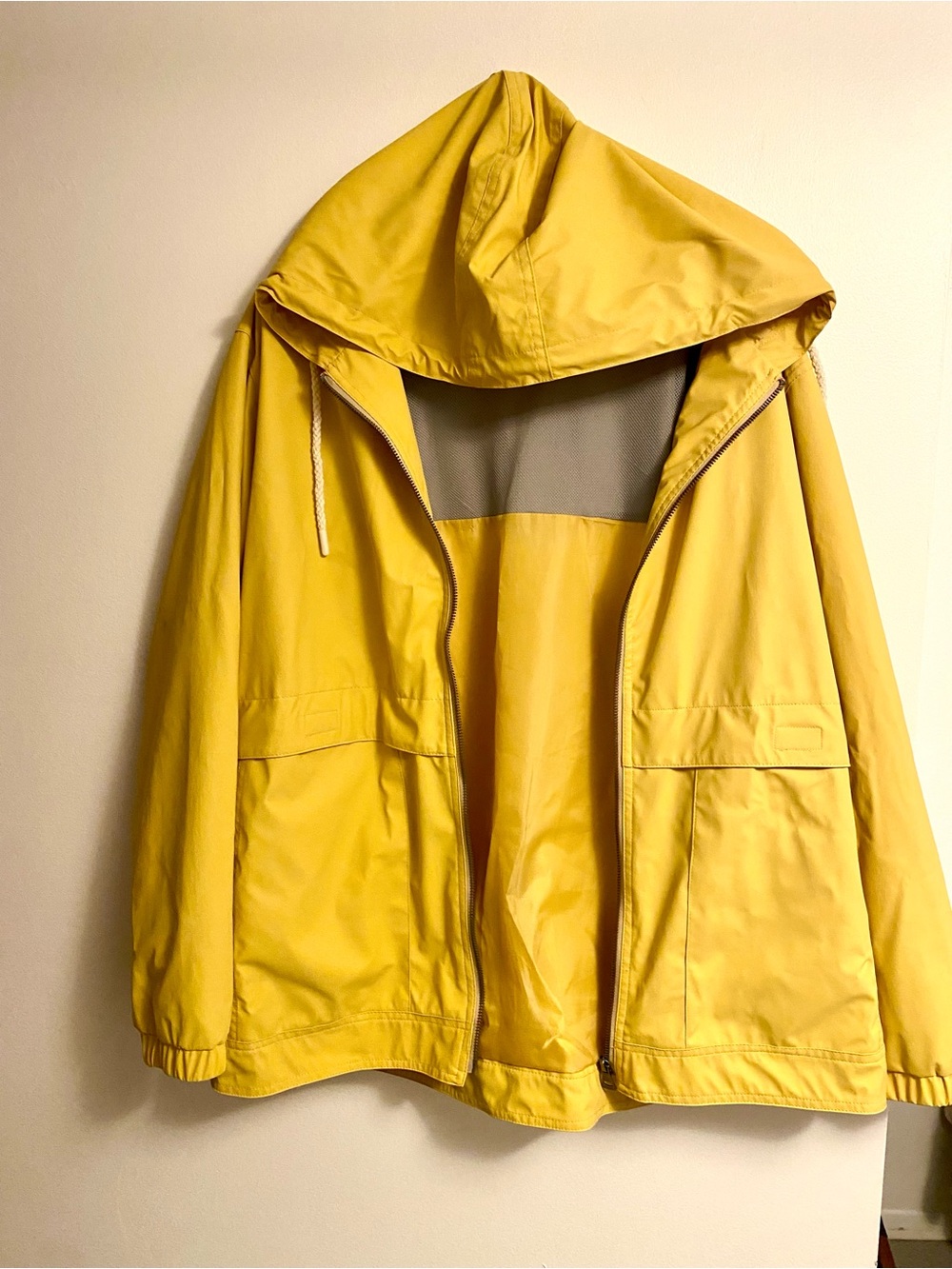 Weatherproof Yellow Hooded Raincoat with Front Zip - Picture 3 of 5